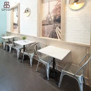 Wood Cafe restoran Modern Makanan Cepat Bar makan Furniture Stackable Vintage Bistro meja dan kursi set