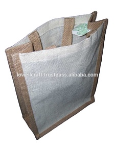 Jute Shopping <b>Bag</b> <b>Medium</b> <b>Size</b> Top Handle Groceries Carry <b>Bag</b> Natural Color - Product Image 5