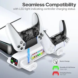 Base de Refrigeración Horizontal para Consola <span class=keywords><strong>PS5</strong></span> Slim, <span class=keywords><strong>Cargador</strong></span> de Controles para PlayStation 5 Slim Edición Disco y Digital - Product Image 3