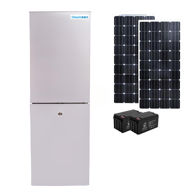 Double Door With Drawer 172L 12V 24V With Adapter Household & Car Use DC Solar Refrigerator