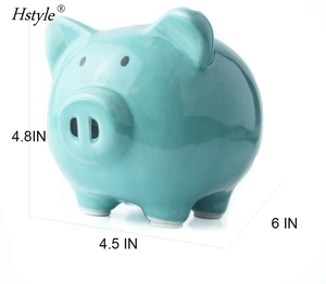 Salvadanaio in Ceramica a Forma di Maialino per Bambini, Regalo di <span class=keywords><strong>Compleanno</strong></span> per Ragazzi e Ragazze HS077 - Product Image 6