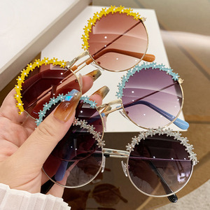 Niña Gafas De Sol Elegante Infantil Modernas Redondo Mariposa Marco UV