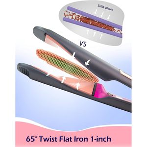 เครื่องหนีบผมเซรามิก Angenil Pro Twist ขนาด 1 นิ้ว แบบสองแรงดันไฟฟ้า ร้อนเร็ว มอเตอร์ดีซี สำหรับยืดผมและม้วนผม 2-in-1 มัลติสไตเลอร์ - Product Image 2