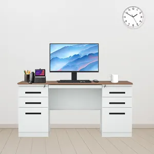 Manufacture Home Office Desk Furniture Metal Office Table Modern Studying and Writing Desk with 2 Drawer cabinet