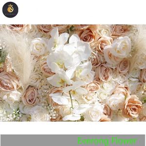 EV <span class=keywords><strong>T197</strong></span> Venta caliente Rosa Artificial Flor Pared Seda Pampas Hierba Lujo Boda Telón de fondo Enrollar - Product Image 6