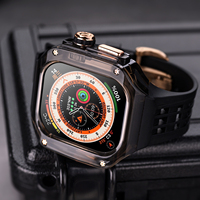 Style sportif pour Apple Watch Ultra 3, boîtier modifié hautement transparent, bracelet en silicone, boucle papillon, adapté au bracelet Apple Watch