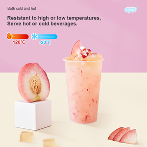 Tek kullanımlık şeffaf PP plastik tek duvarlı dayanıklı sütlü çay bardağı, <span class=keywords><strong>bubble</strong></span> <span class=keywords><strong>tea</strong></span>, limonlu çay, soğuk içecekler, paket servis içecekleri için. - Product Image 2