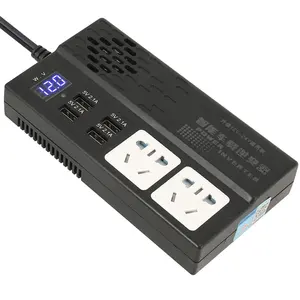 Inversor de Corriente para Auto de 500W de Potencia Máxima, de CC 12V/24V a CA 220V, 4 Puertos USB, Onda Sinusoidal Modificada, con Interruptor de Encendido/Apagado y Pantalla Digital - Product Image 1