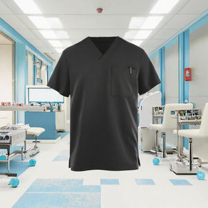 เสื้อสครับแพทย์ชายขายส่ง ชุด 2 ชิ้น ผ้าคอตตอนผสม ทอแบบตรวจจับรอยต่อได้ ไร้ตะเข็บ ชุดยูนิฟอร์มโรงพยาบาล - Product Image 3