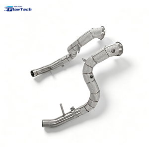 ท่อไอเสียดาวน์ไปป์แบบไหลสูงสำหรับ Mercedes Benz C63 W205 C63S GLC63 X253 M177 4.0L V8 Biturbo 304 สแตนเลส ติดตั้งได้โดยตรง - Product Image 1