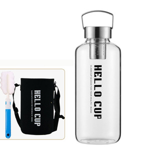 Nguồn Nhà cung cấp chai nước thủy tinh với trà Infuser và tay áo 1000ml cao Borosilicate cốc với xử lý Glas-wasserflasche - Product Image 1