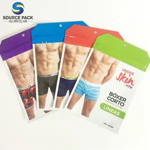 Cheap plastic zipper underwear packaging clothes bag mens pouch underwear cloth bag