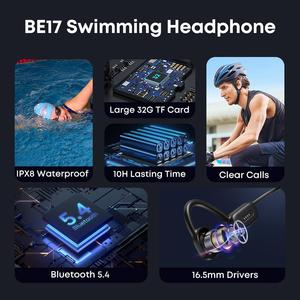 Auriculares Bluetooth Impermeables IPX8 para Natación con Tarjeta TF de 32 GB, Auriculares Deportivos Inalámbricos Estéreo con Conducción Ósea - Product Image 4