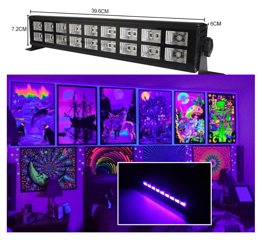Halloween Night Party Blacklight Club Parties UV Lamp Flood Light Fluorescent Stage Lights Purple Wall UV Light