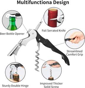 Ensemble de tire-bouchons professionnels pour serveurs, ouvre-bouteilles à vin en acier inoxydable lourd, charnières, clé à vin pour serveurs de restaurant, sommeliers, barmen - Product Image 3