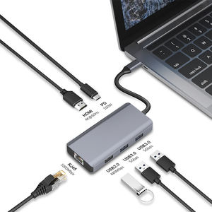 USB док-станция для 8 в 1 кабель с разъемами типа C и 4K HDM я док-станция USB 3,0 TF зарядное устройство PD Hub адаптер быстрое зарядное устройство док-станции - Product Image 1