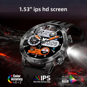 AK92 Smartwatch 1.53" BT Calling Swimming Waterproof Multi-function Sports Watch 100+Sports Modes Tracker Flashlight Smartwatch - Product Image 4