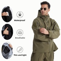 Veste bomber imperméable à fermeture éclair sur le devant, légère, sportive, pour la pêche, la navigation marine et les activités de plein air, avec capuche, pour homme.