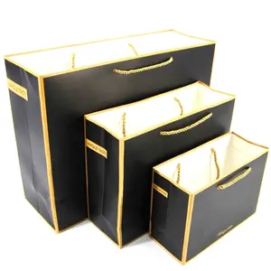 Luxury Paper Bag Black Kraft Shopping Bag Paper Shopping Bag