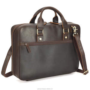 Borsa per Bibbia in Pelle Crazy Horse con Logo Personalizzato, Borsa per Laptop, Valigetta in Vera Pelle per Ufficio e Affari - Product Image 1