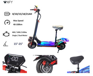Trottinette électrique pliable XFY à grande vitesse avec pneus de 10 pouces, cadre en aluminium 10/15/18/21 AH, 2 roues, avec siège - Product Image 2