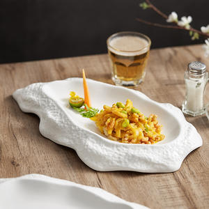 Assiettes créatives en <span class=keywords><strong>porcelaine</strong></span> en forme d'<span class=keywords><strong>huître</strong></span> pour utilisation au Restaurant bols à salade bol Antipasti en céramique avec plateau à Sushi et saumon - Product Image 2