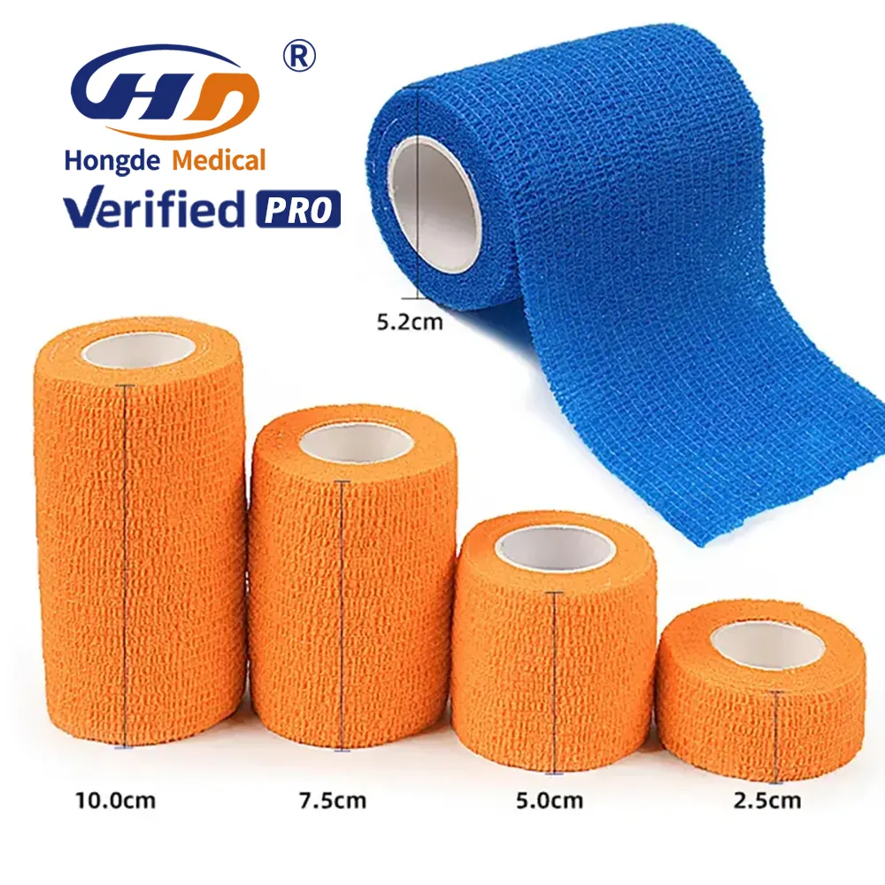 HDSAB-87 Medical Sports Wound Support Dressing Custom Print Colored Self Adhesive Vet Wrap Cohesive Elastic Self-adhesive Bandag