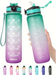 Gobelet en plastique Tritan sans BPA Northforest 32OZ avec couvercle à paille rabattable et verrouillage, design minimaliste, pour le sport, la rentrée scolaire, tasse motivante - Product Image 3