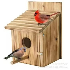 Casa de Pájaros de Madera de Pino para Exteriores, Nido Rectangular, Estilo Simple y Duradero, para Periquitos, Cacatúas, Pardillas, Caja de Cría - Product Image 2