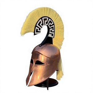 Réplique de casque grec antique en métal fait main SOLO NAUTICALS, motif géométrique, poli, décoration d'intérieur, objet de collection - Product Image 6