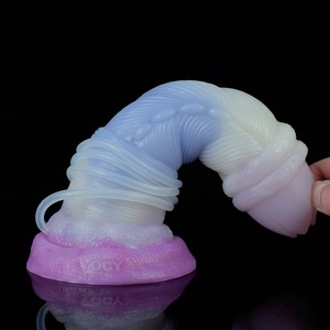 YOCY Enorme Dildo Alienígena con Función de Eyaculación, Tapón Anal, Color Gris Carne, Textura en Forma de Flor, Juguete Sexual de Silicona Suave, Producto Sexual para Adultos - Product Image 5
