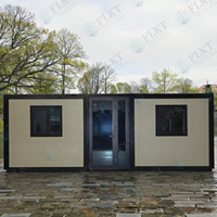 FLKT Maison Conteneur Extensible Moderne à Toit Plat 20ft 40ft Villa Préfabriquée de Luxe Maison Papillon Haute Qualité Personnalisée