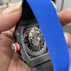 Wholesale UltraLight Carbon Fiber Mechanical Men's <b>Watch</b> Tonneau <b>Skeleton</b> Dial, Lightweight Nylon Strap SportsBusiness Style - Product Image 5
