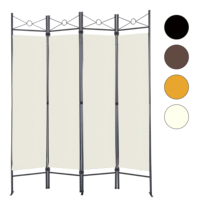 Pantalla de privacidad de pared española, divisor de habitación plegable de acero y poliéster, 180x163 cm, 4 piezas