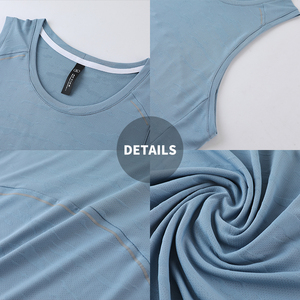 Vêtements de sport personnalisés pour hommes, <span class=keywords><strong>débardeur</strong></span> de fitness à séchage rapide, vêtements de sport d'entraînement, hauts, <span class=keywords><strong>débardeur</strong></span> de course à col rond, G27 - Product Image 5