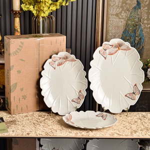 Assiette à thé en porcelaine blanche, soucoupe en céramique festonnée, plat de service décoratif pour hôtel, restaurant - Product Image 3
