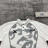 Polo à manches courtes en tissu gaufré ample et respirant pour homme, style américain tendance, avec impression sur écran et logo brodé personnalisé