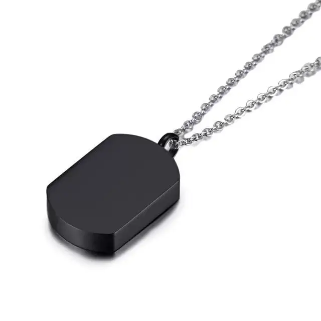 Benutzer definierte Edelstahl Dogtag Halskette Memorial Schmuck Asche Andenken Einäscherung Urne Anhänger Halskette