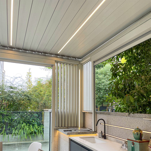 Pérgola Motorizada de Aluminio ANCSEM, Impermeable, Resistente a los Rayos UV, al Viento y a la Oxidación, con Techo de Láminas Ventiladas, Resistente, para Uso en Jardín en Todas las Estaciones - Product Image 4