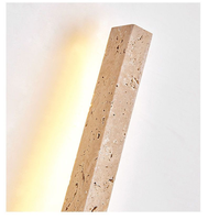 Lampe murale vintage minimaliste linéaire à LED jaune en pierre de grotte, style Wabi-sabi, pour escaliers, salon, chambre à coucher, éclairage de chevet