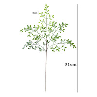 Nandina artificielle en pot à 5 branches, tige unique, plusieurs fourches, en plastique souple, pour décoration intérieure/extérieure, salon, centre commercial, art floral