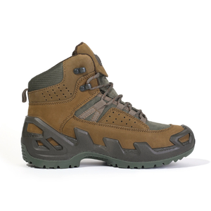 Botas Tácticas de Senderismo para Hombre TSB08, Altura Media, Cuero Nubuck Marrón, Parte Superior Transpirable, Puntera Protectora, Antideslizantes, Resistentes para Exteriores - Product Image 3