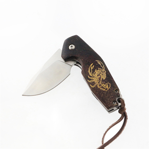 उच्च गुणवत्ता वाले d2 स्टील ब्लेड रंग लकड़ी के हैंडल कैंपिंग जीवित फोल्डिंग चाकू बचाव - Product Image 2