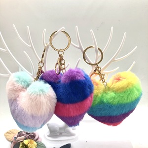 Porte-clés en forme de cœur, pompon, pompon, boule, pompon, en peluche, offre spéciale - Product Image 3