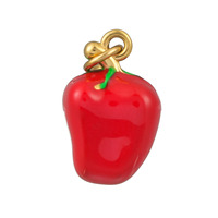 Un champignon, une pomme, un fruit du dragon, une poire, une fleur en forme de cœur, une statue de tête de lion, une fraise, un accessoire de bijouterie solaire