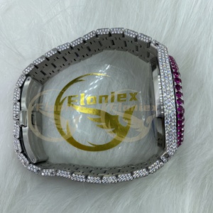 Montres automatiques mécaniques Hip Hop en gros pour hommes et femmes, avec moissanite VVS couleur <span class=keywords><strong>D</strong></span>, étanches, bracelet en acier inoxydable - Product Image 4