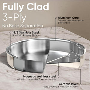 モダンクラシックなトリプライステンレススチール調理器具セット取り外し可能ハンドルポット付き外セラミックコーティング家庭用キッチン用 - Product Image 4