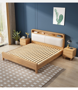 Appartement d'hôtel personnalisé meubles nordiques lit en bois massif lit king meubles de chambre à coucher de la reine. - Product Image 5