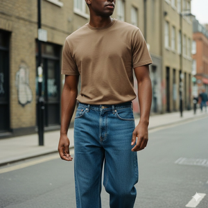 กางเกงยีนส์ทรงหลวมผู้ชายราคาสุดคุ้ม คลาสสิค เดนิม เอสเลจ ทรงตรง - Product Image 1