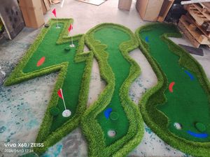 Usine en gros 9 trous de <span class=keywords><strong>Golf</strong></span> vert sur mesure <span class=keywords><strong>Mini</strong></span> <span class=keywords><strong>Golf</strong></span> Putting Green intérieur extérieur pratique Portable grande taille mettre tapis - Product Image 3